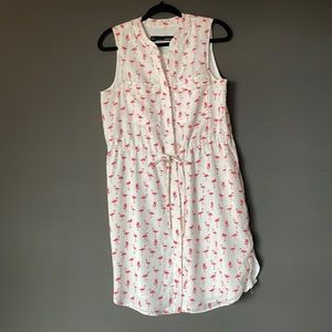 Flamingo print resort dress